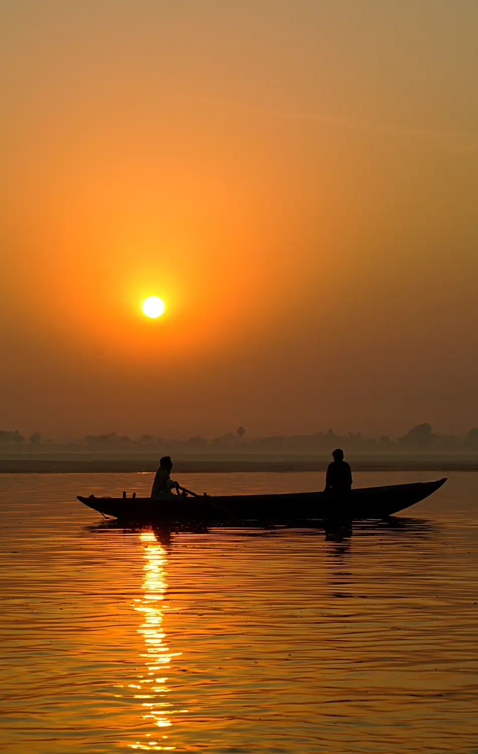 Sunrise on the Ganges in Varanasi/India